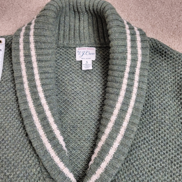 J Crew Mens Grandpa Cardigan Rugged Merino Wool Blend SZ S - Picture 8 of 14